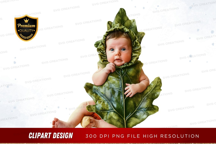 Baby in leaf costume