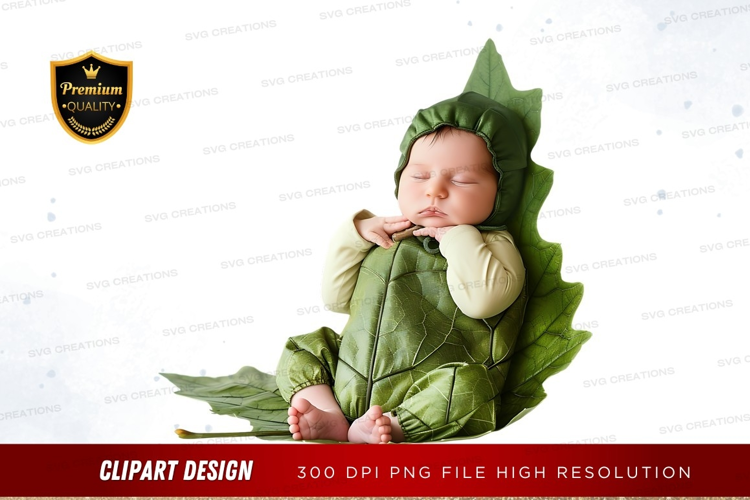 Baby in leaf costume