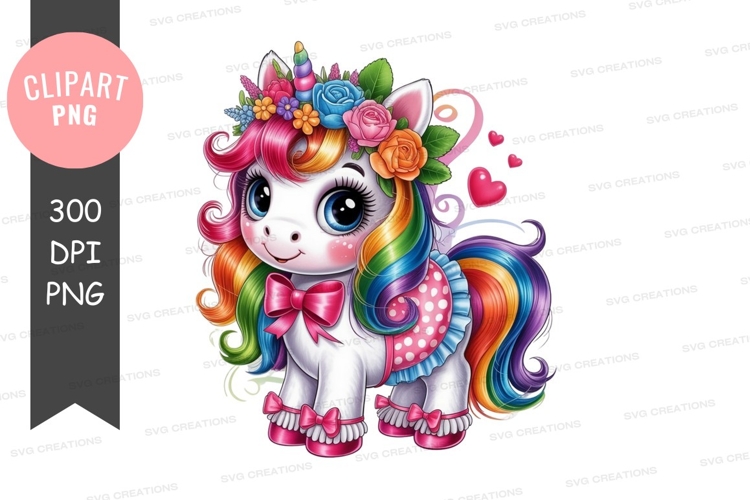 Rainbow Unicorn Clipart Image 16
