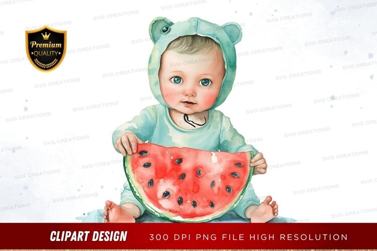 Baby in watermelon costume example image 1