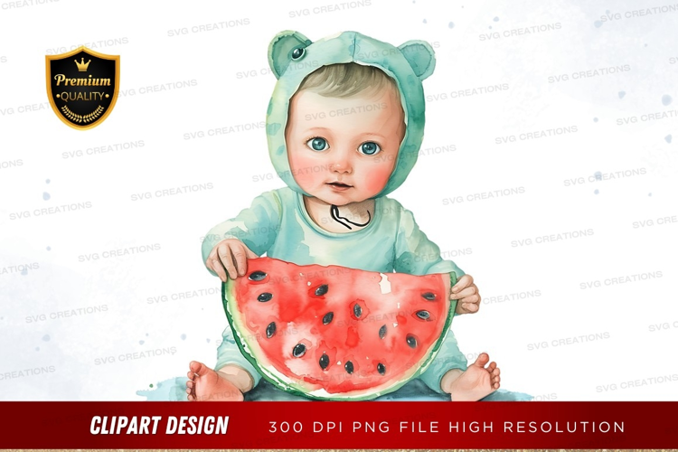 Baby in watermelon costume