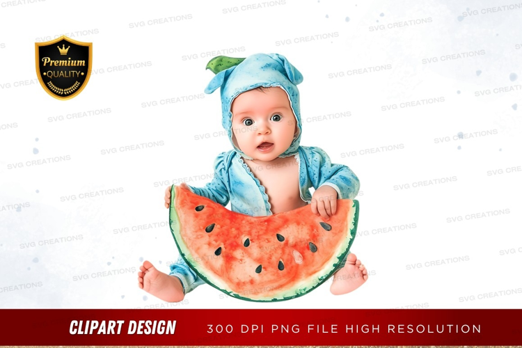 Baby in watermelon costume
