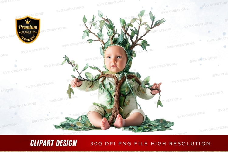 Baby in tree costume