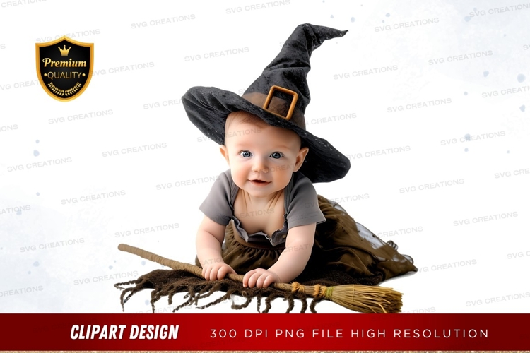 Baby in witch costume