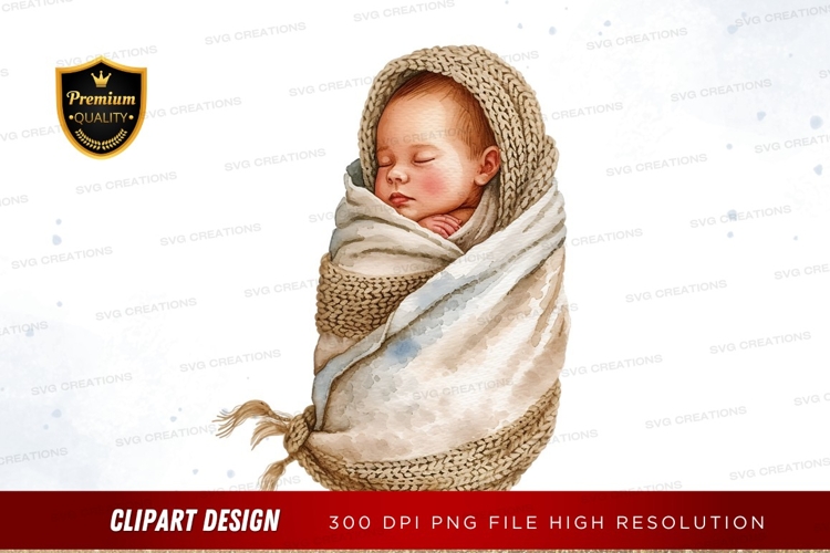 Sleeping baby in a basket