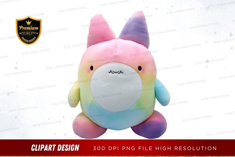 Rainbow cat plush toy example image 1