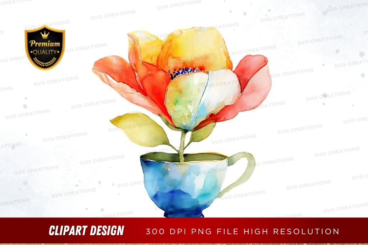 Vibrant flower in a cup