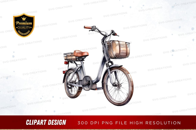 Retro-style electric bicycle with basket