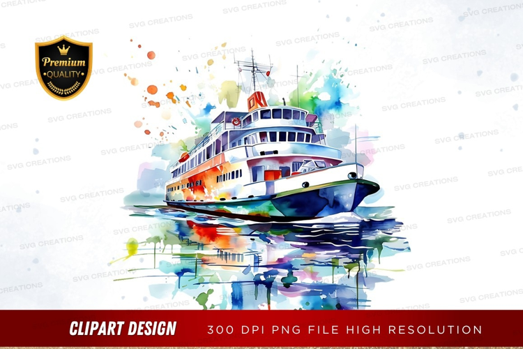 Vibrant ferry clip art