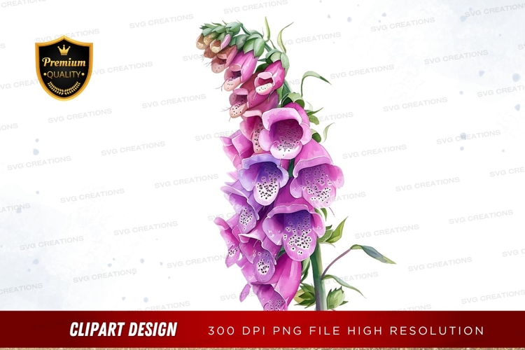 Purple foxglove flowers clipart png