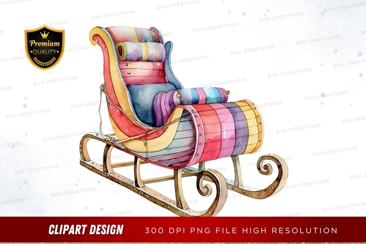 Colorful sleigh clipart png