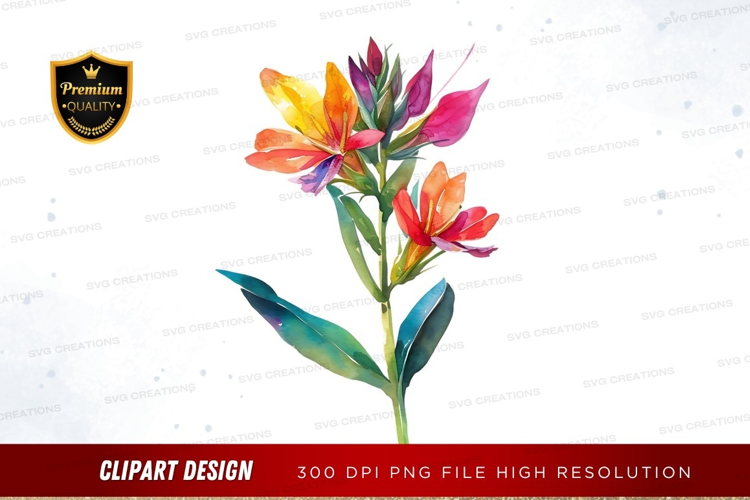 Vibrant watercolor flowers