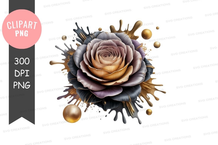 Elegant rose with golden accents
