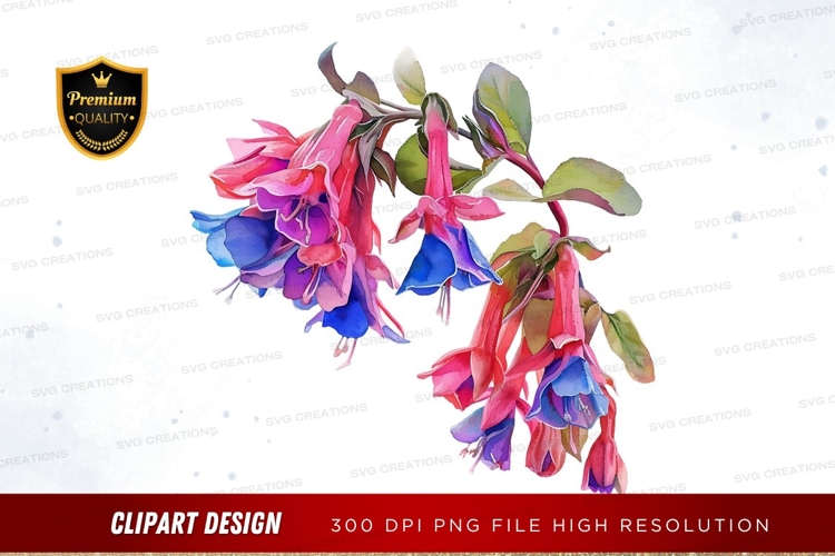 Purple Flowers Clipart Image 5