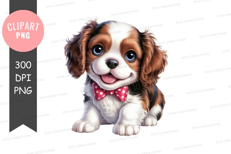 Adorable puppy with bow tie