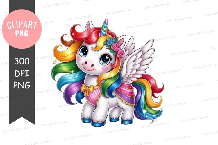 Rainbow Unicorn Clipart Image 19