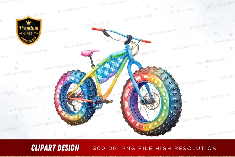 Colorful fat tire bike clipart png