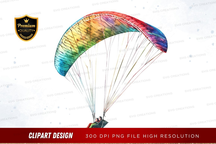 Colorful parachute in flight