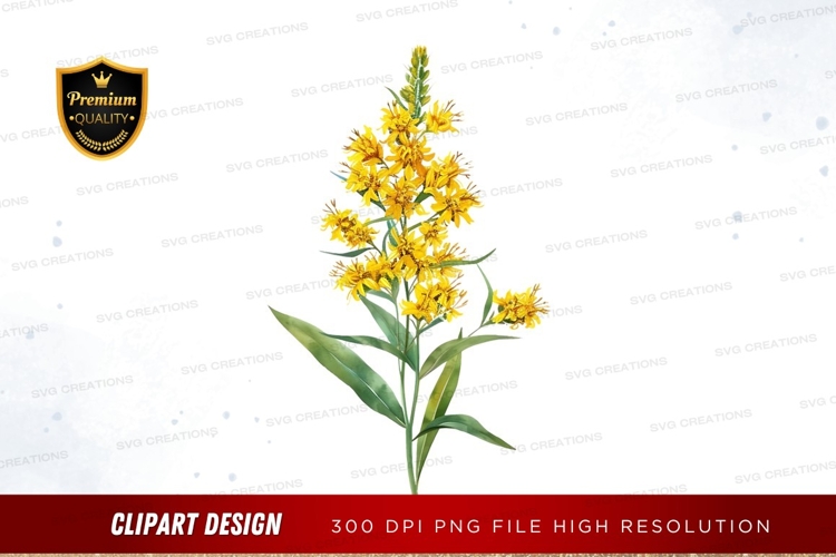Yellow Flower Clipart Image 6