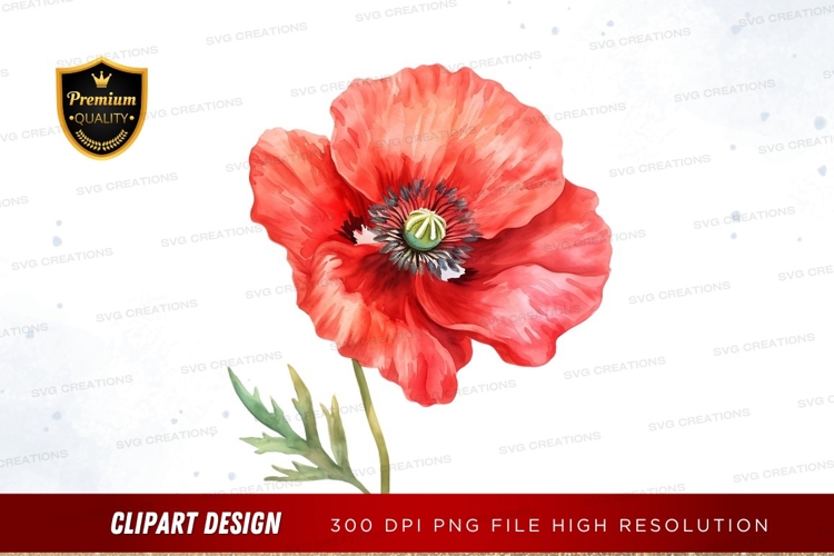 Red Flower Clipart Image 24