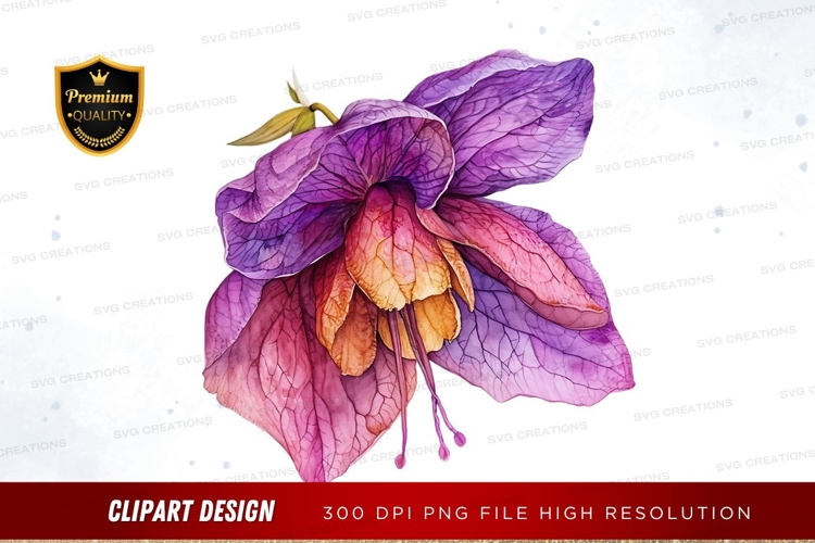 Purple Flower Clipart Image 4