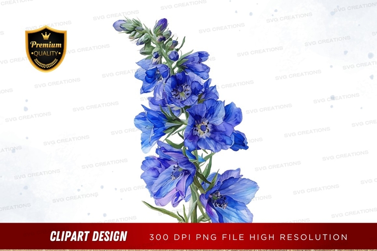 Blue Flowers Clipart Image 8