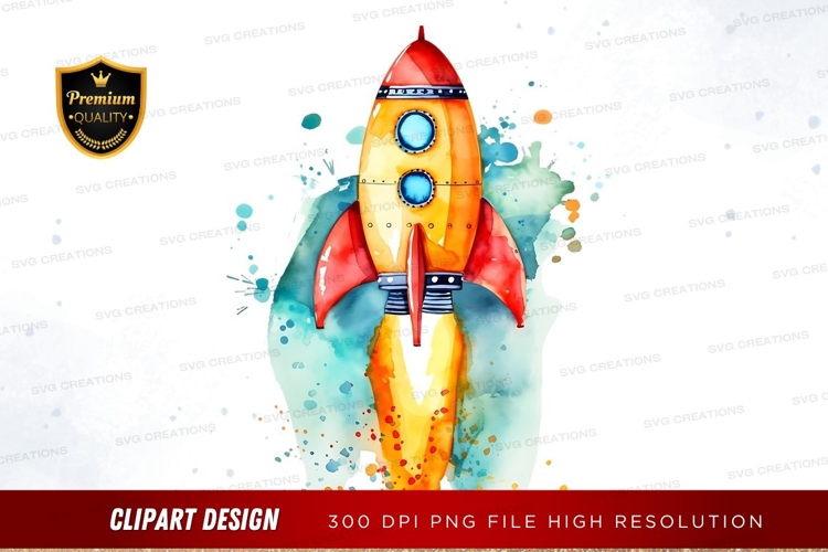 Colorful rocket clipart png