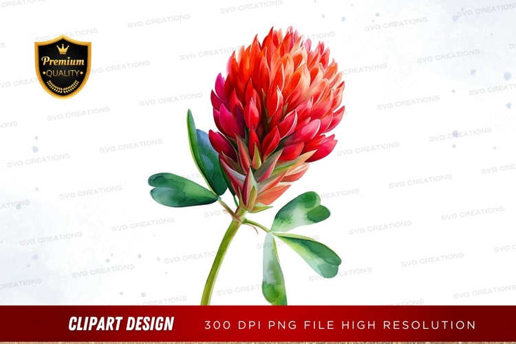 Red Flower Clipart Image 7