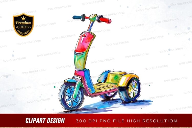 Colorful electric scooter example image 1
