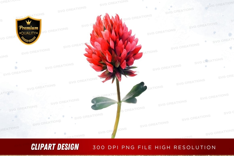 Red Flower Clipart Image 6