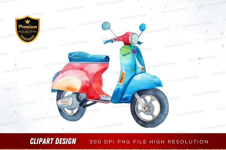 Colorful vespa scooter example image 1