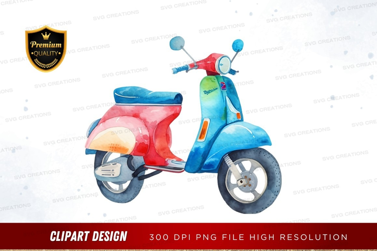 Colorful vespa scooter
