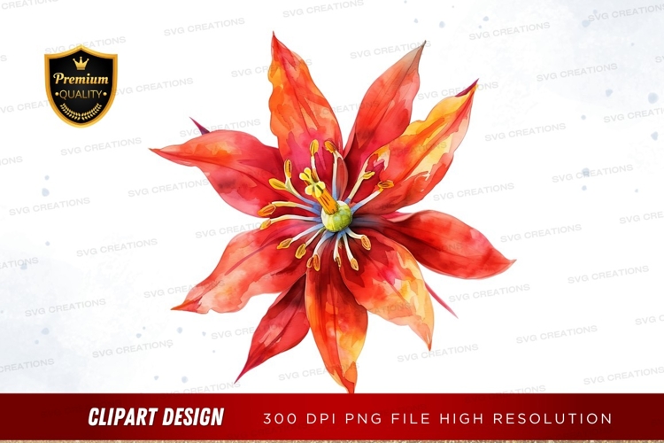 Red Flower Clipart Image 2