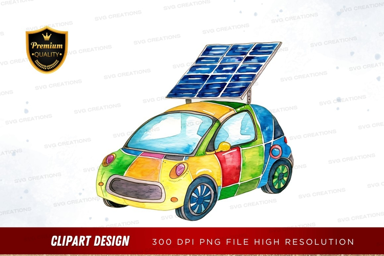 Colorful solar-powered car