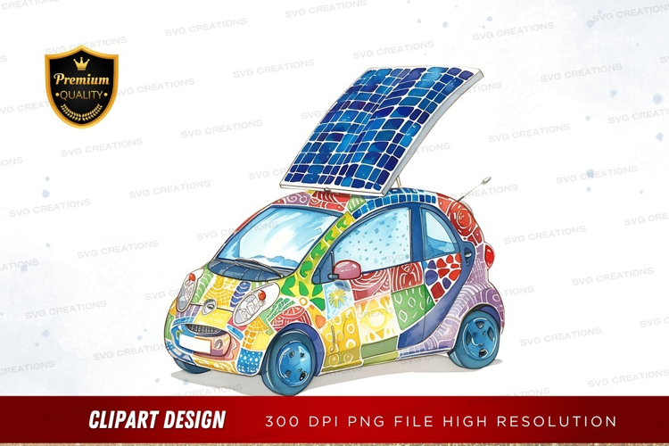 Colorful solar-powered car