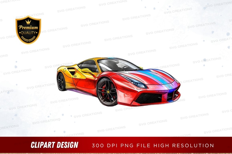 Rainbow ferrari clipart png