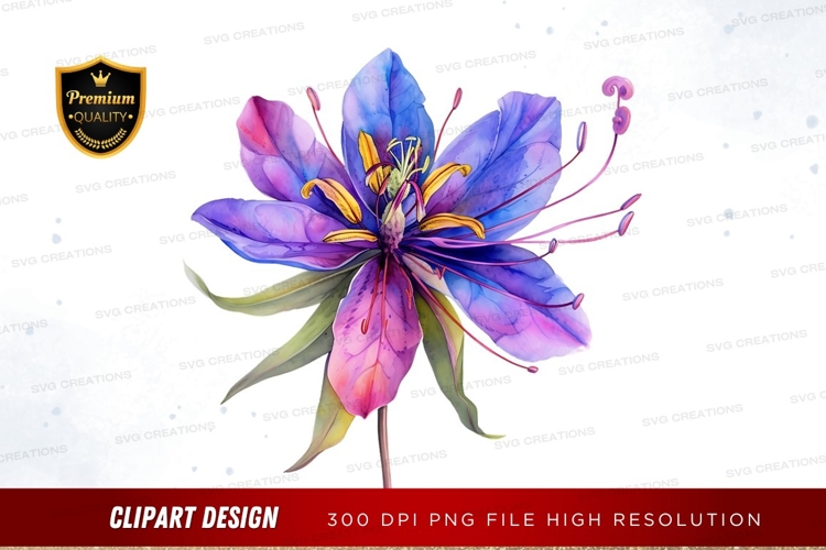 Purple Flower Clipart Image 11