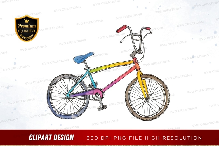 Colorful kids bike clipart png