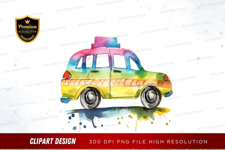 Colorful taxi clipart png