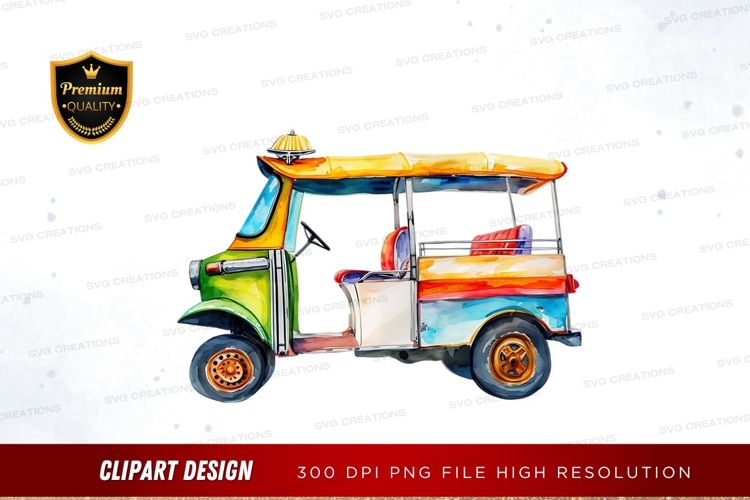 Colorful tuk tuk clipart png