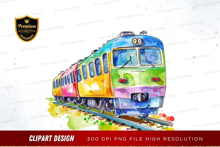 Colorful train clipart png