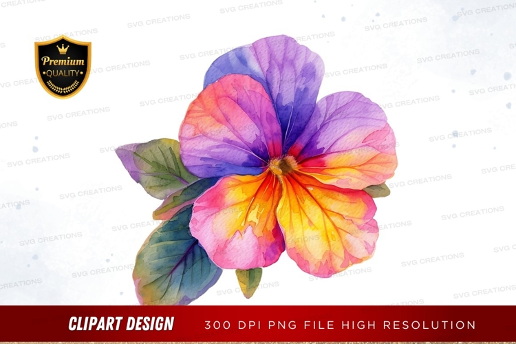 Colorful hibiscus flower clipart png