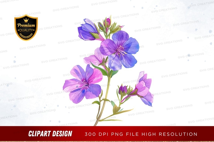 Blue Flowers Clipart Image 4
