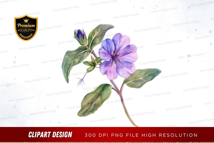 Purple Flower Clipart Image 7