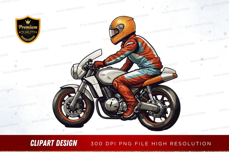 Motorbike racer in action
