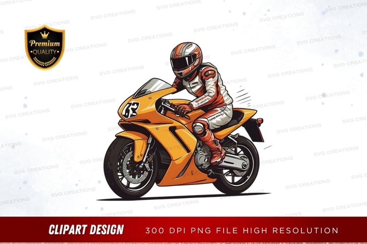 Motorbike racer in action