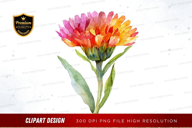 Vibrant watercolor flower
