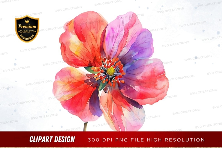 Vibrant watercolor flower