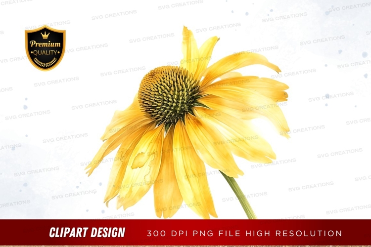 Bright yellow flower clipart png