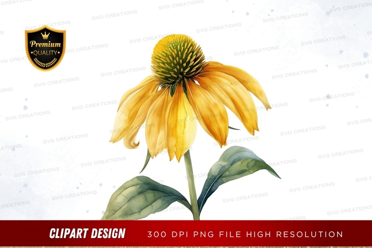 Yellow Flower Clipart Image 8
